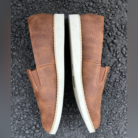 Journee Collection Lucie Loafer Flats in Brown Leather with Perforated Detail - Picture 5 of 6